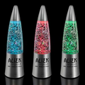 5 Day Imprintable Light Up Glitter Rocket Lamp w/ Silver Shell